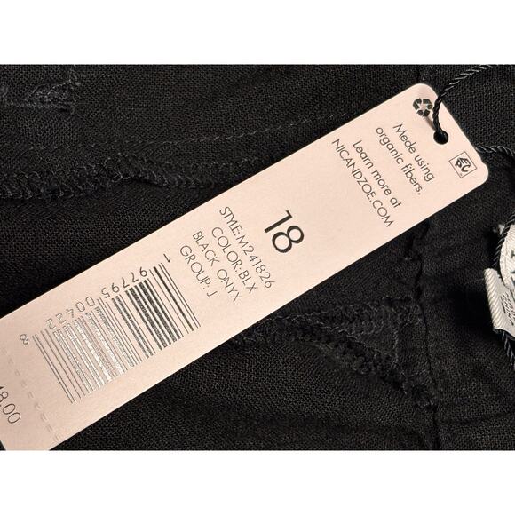 Nic + Zoe NWT Rumba Linen Wide Leg Black Onyx Casual Trousers Size 18 Whimsygoth - Picture 4 of 9